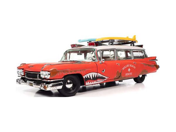 1959 Cadillac Eldorado Ambulance Surf Shark Red / White