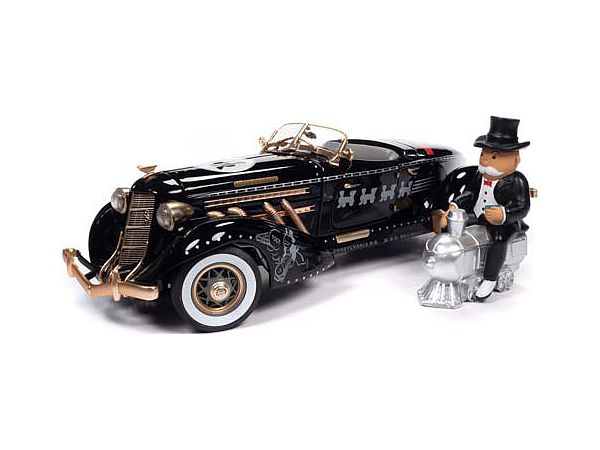 1935 Auburn 851 Speedster Black / Gold with Monopoly Figure