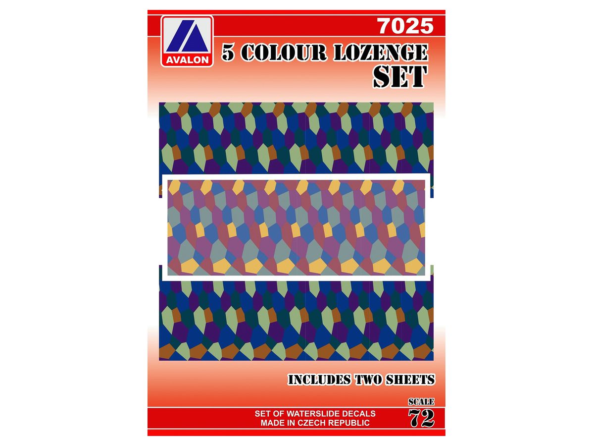 5 Colour Lozenge Set Includes Two Sheets