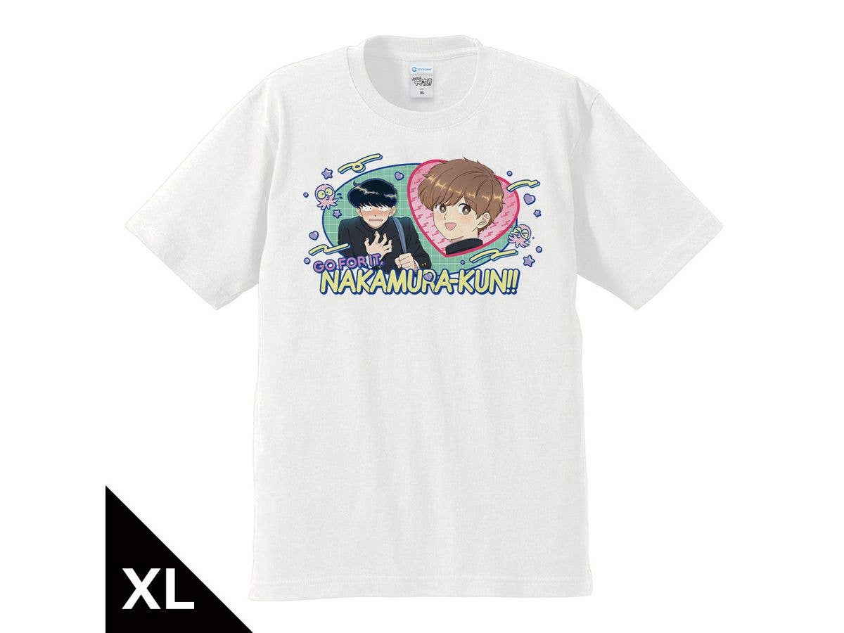 TV Animation Ganbare! Nakamura-kun!!: T-shirt featuring Nakamura Okuto & Hirose Aiki, WHITE ver., XL size
