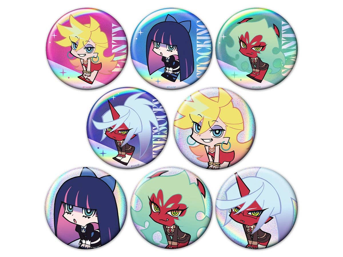 New PANTY & STOCKING with GARTERBELT: Tsunpits Trading Hologram Can Badge: 1Box (8pcs)