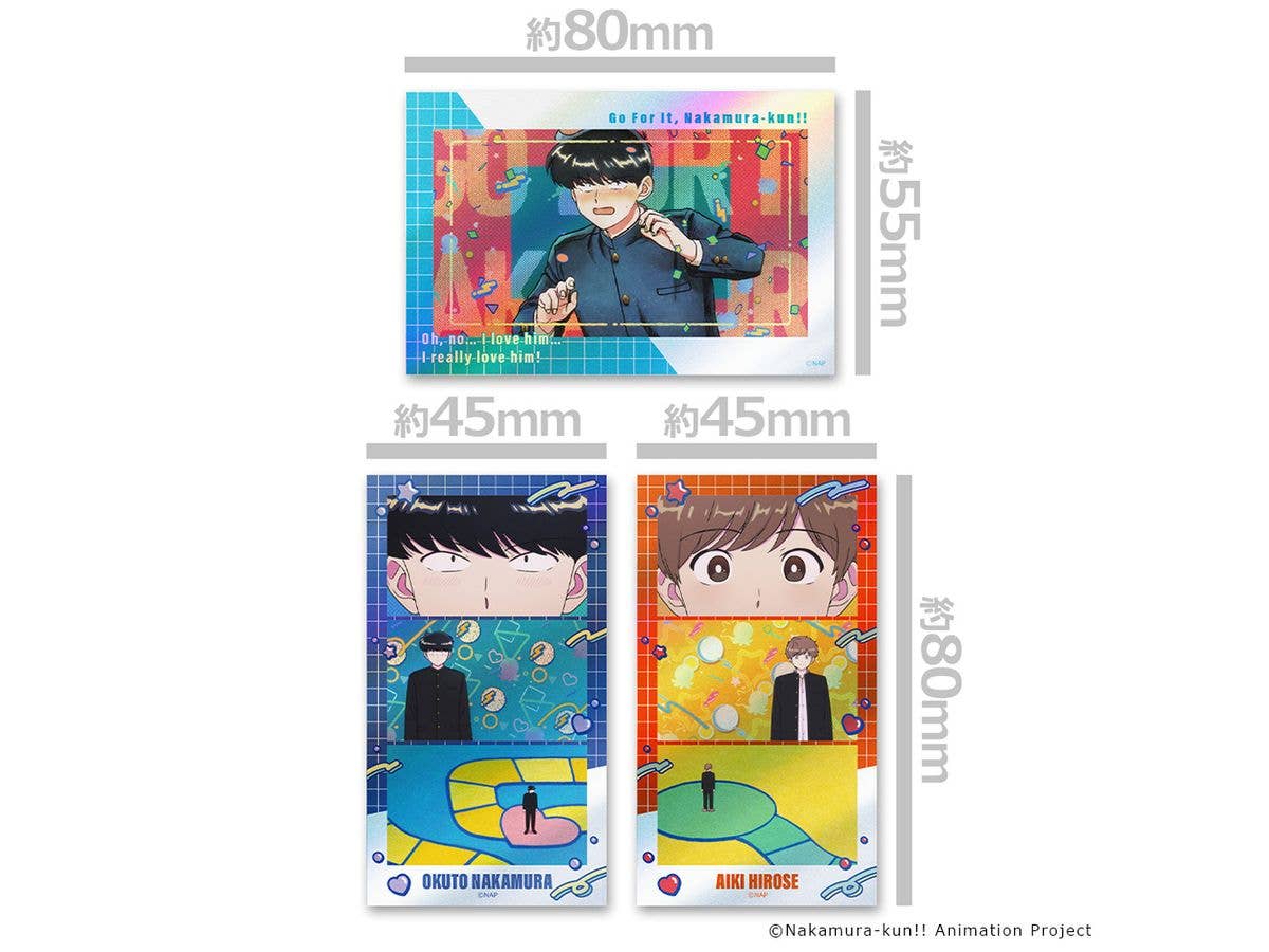 TV Animation Ganbare! Nakamura-kun!!: Thumbnail Glitter Sticker Set Nakamura Okuto & Hirose Aiki vol.1