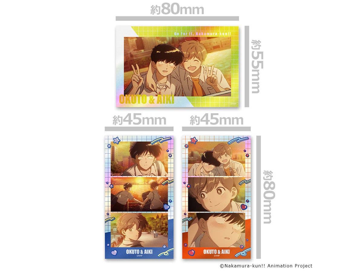 TV Animation Ganbare! Nakamura-kun!!: Thumbnail Glitter Sticker Set Nakamura Okuto & Hirose Aiki vol.2