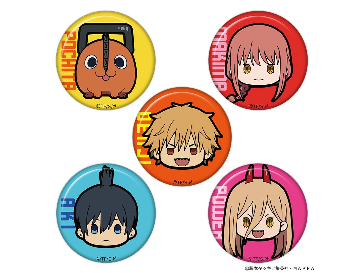 Chainsaw Man: ChuruChara Mini Can Badge Set of 5 [Denji & Pochita & Makima & Aki Hayakawa & Power]