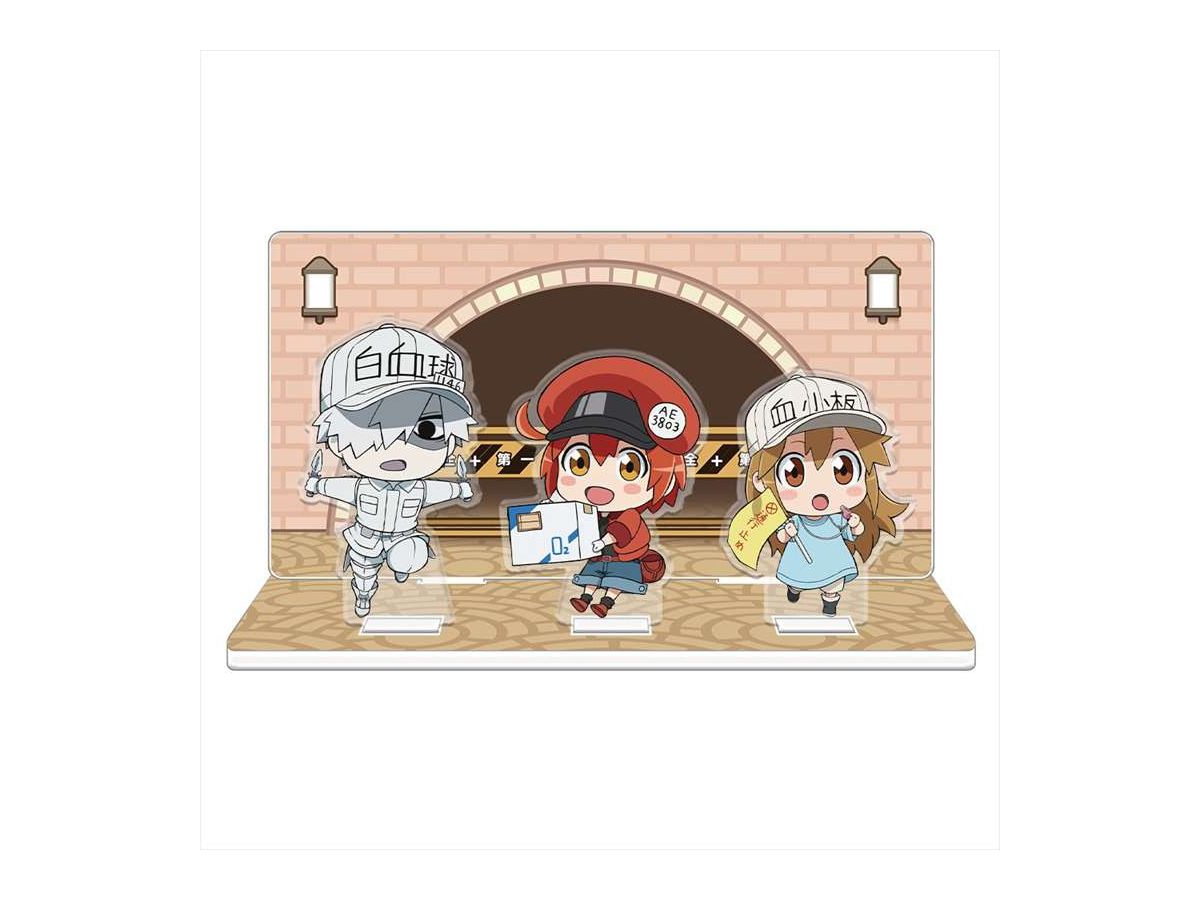 Cells At Work: Acrylic Diorama B (Red Blood Cell & White Blood Cell (Neutrophil) & Platelet)