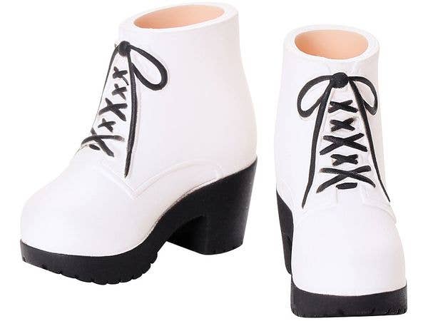 Soft Vinyl Short Boots White x Black