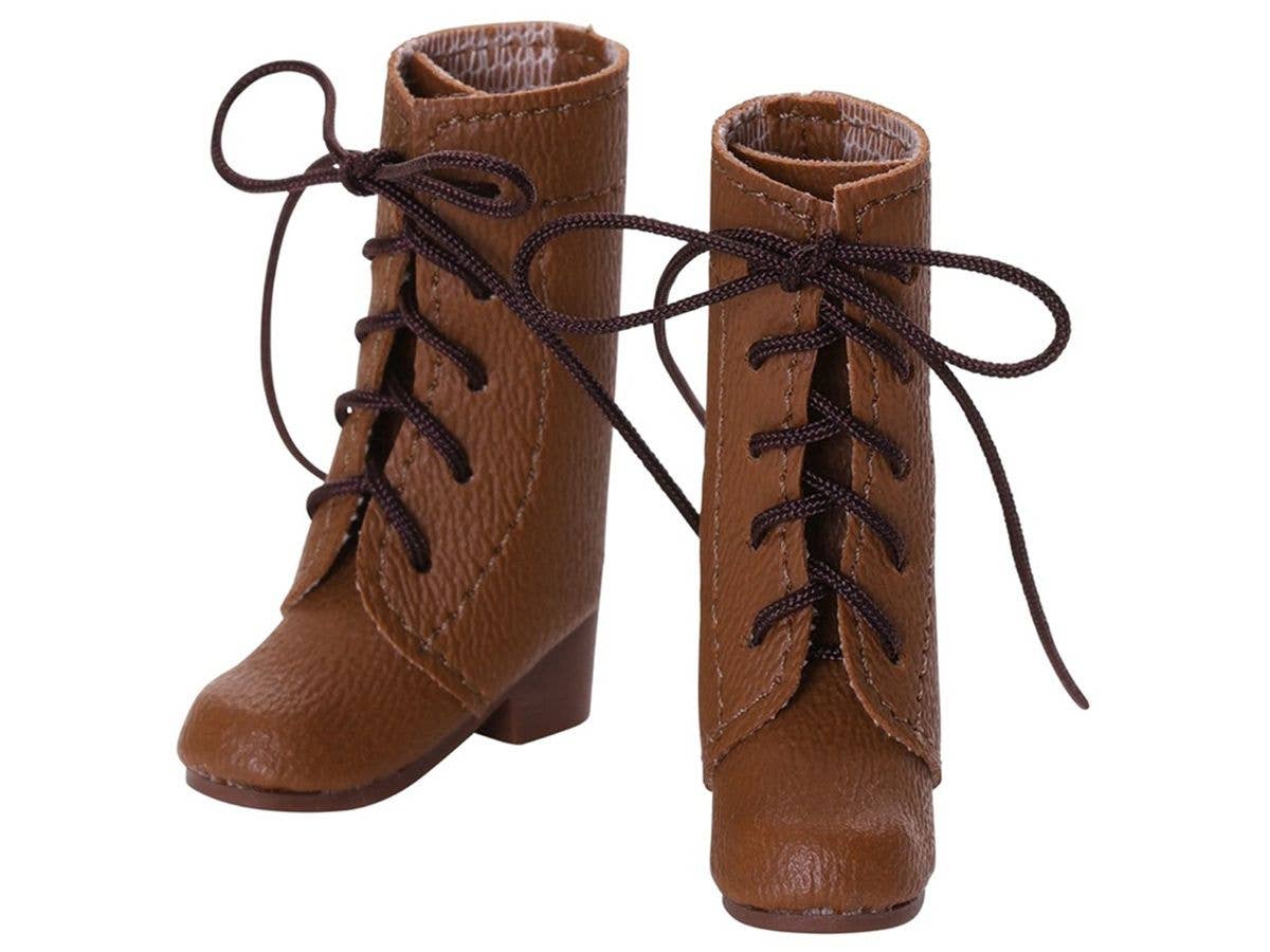 Lace-Up Plain Short Boots II Camel