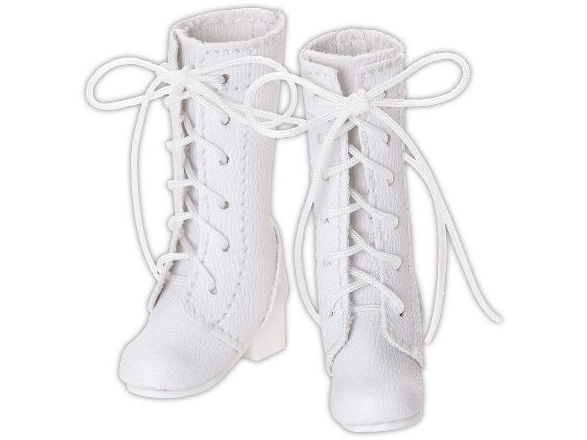 Lace-Up Mid-Length Boots White