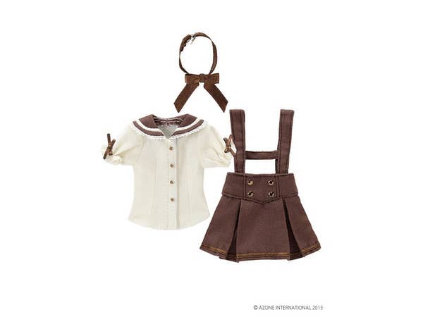 Girl Gymnasium Costume Set/ Off White x Brown (Pure Neemo XS)
