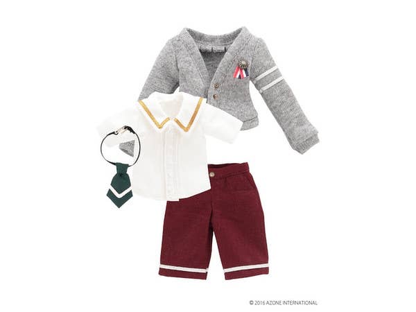 Pure Neemo XS Boys Preparatory School Set Gray x Bordeaux