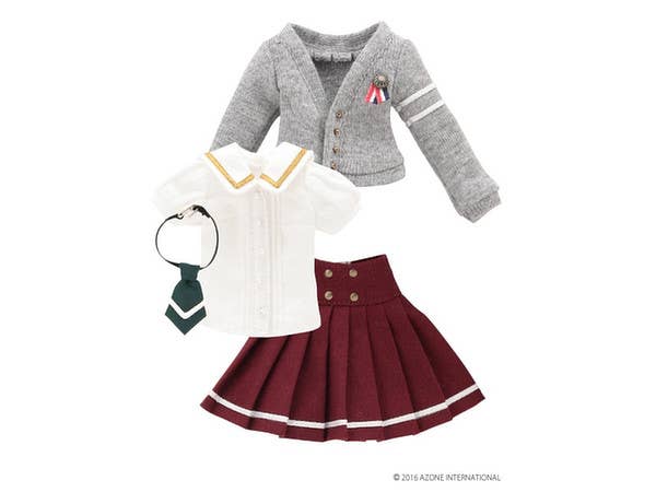 Pure Neemo XS Girls Preparatory School Set Gray x Bordeaux