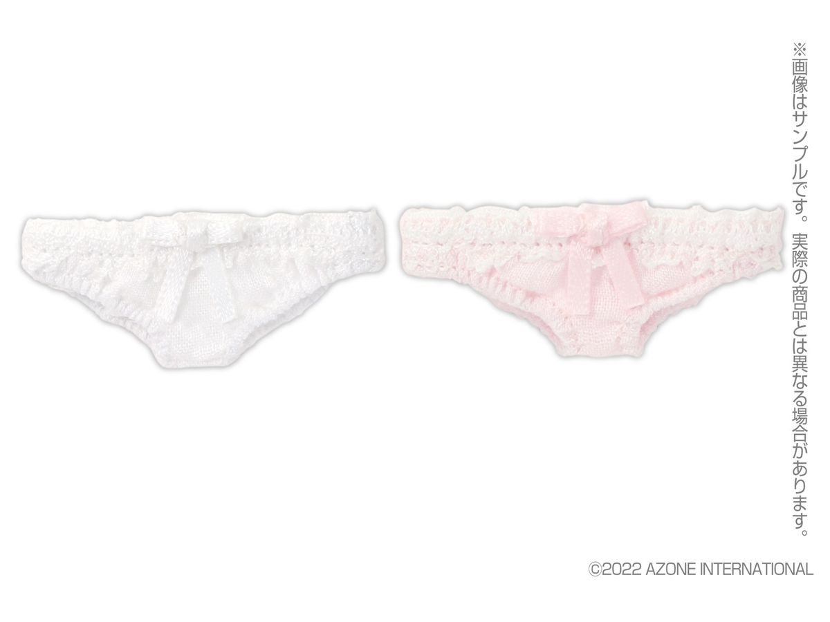 PNXS Ribbon Lace Shorts Set White / Pink