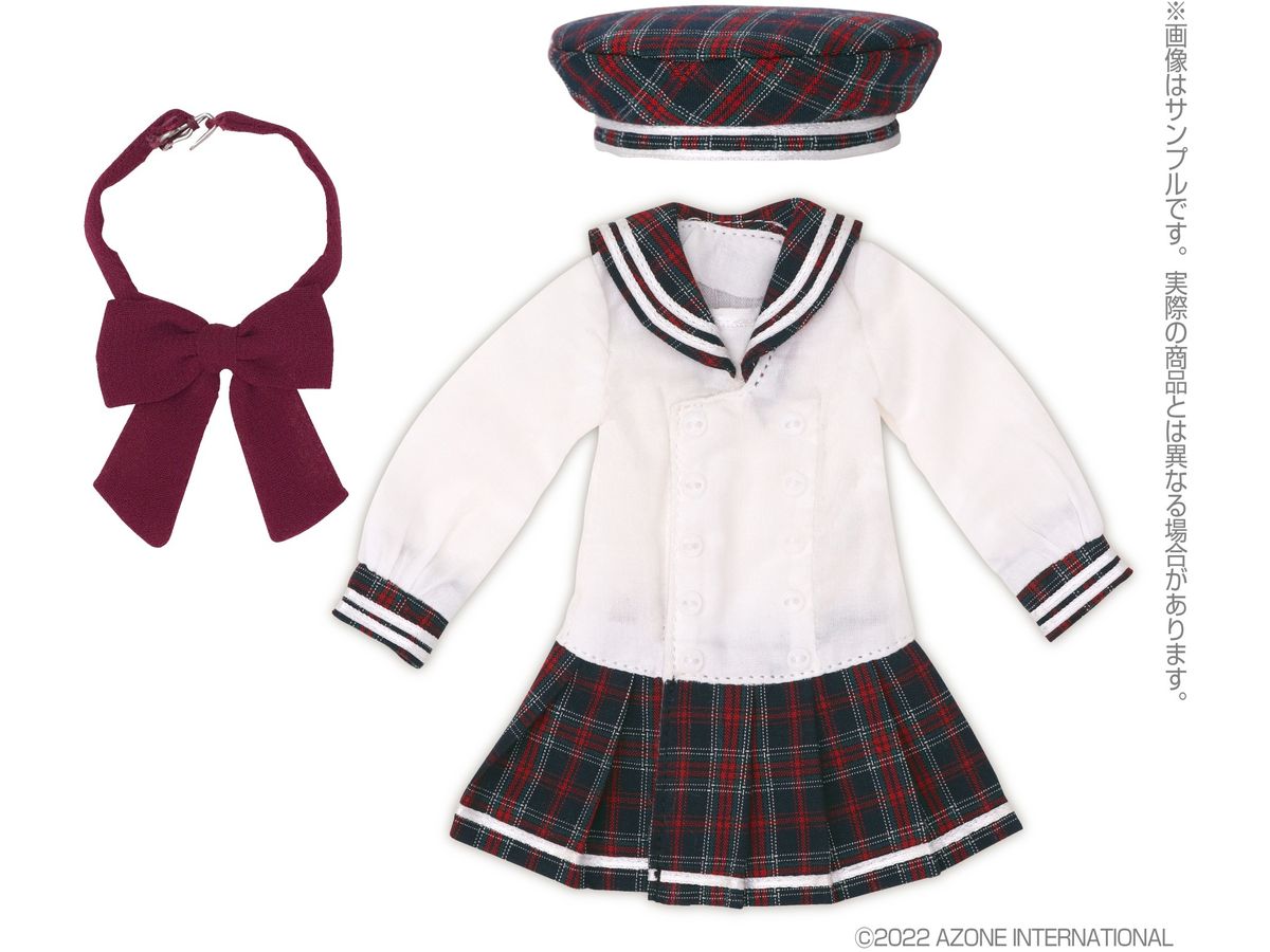 PNXS Gymnasium Sailor Dress Set III Navy x Red Check