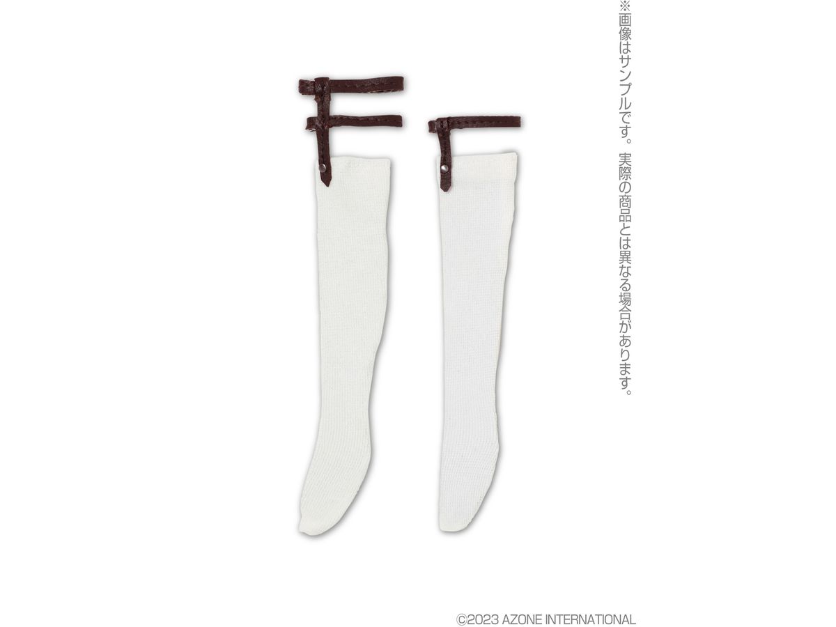 PNXS Asymmetric Socks Garter Dark Brown x White