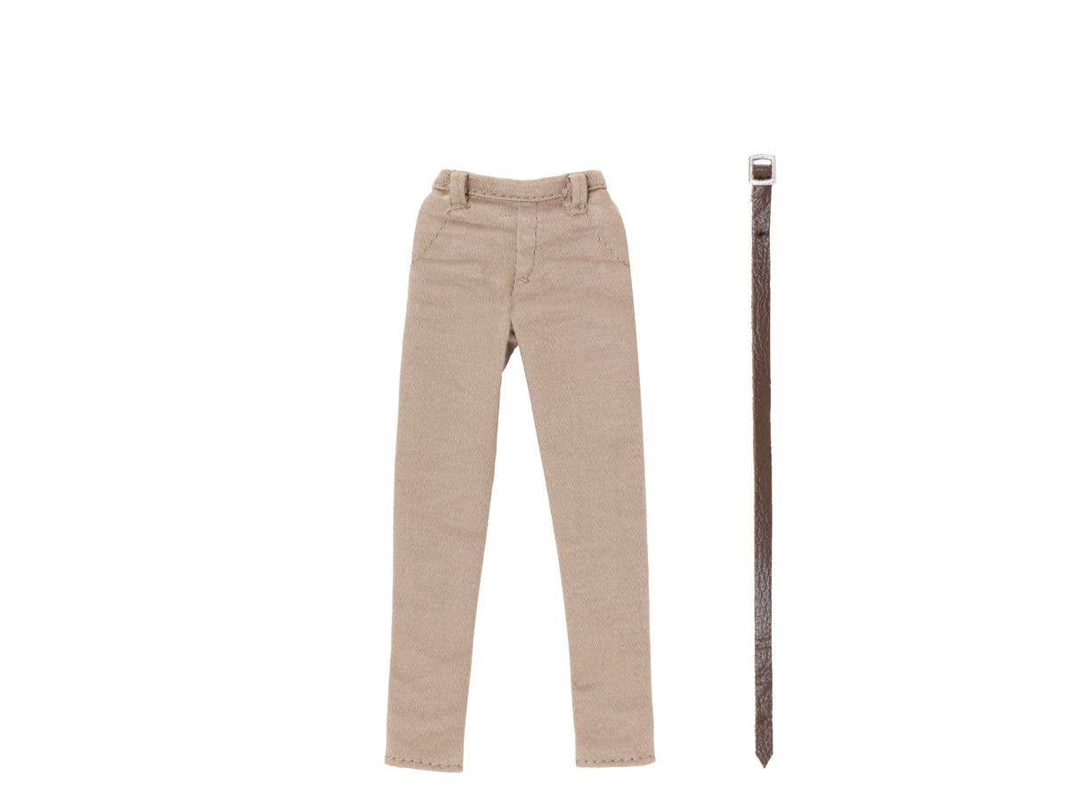 PNXS Skinny Pants & Belt Set Beige x Brown