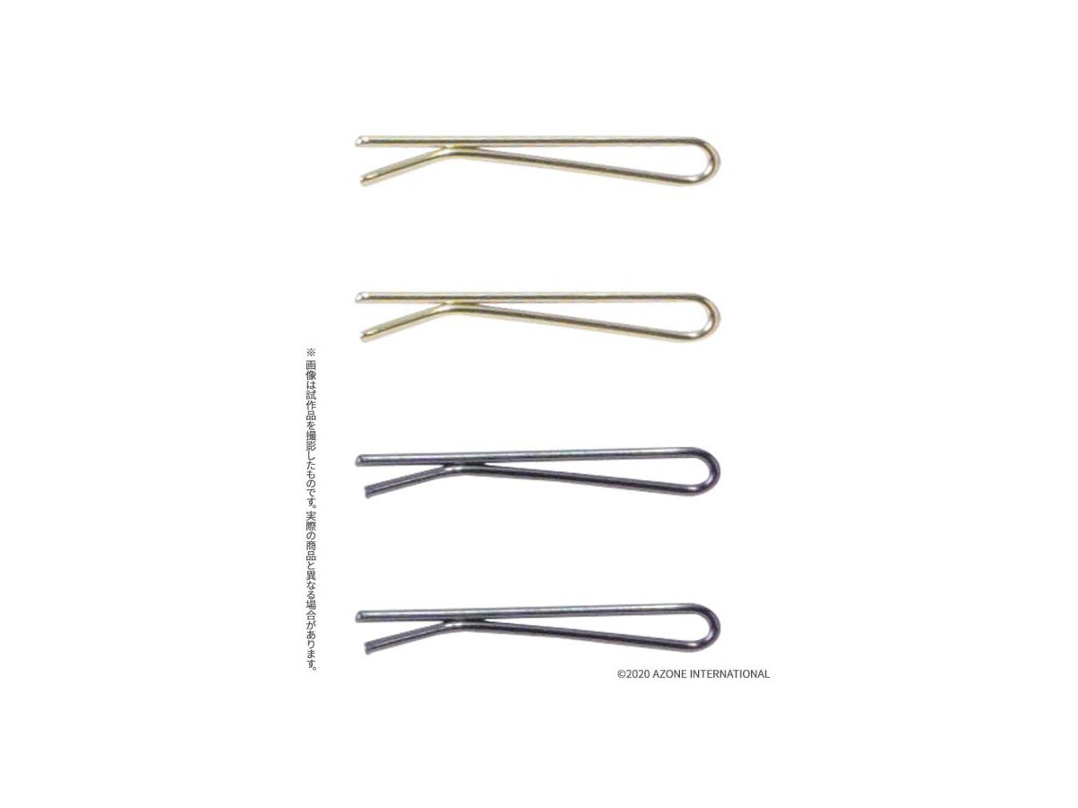 Doll Hairpin Gold, Black 2 Pieces Each (Total 4pcs)