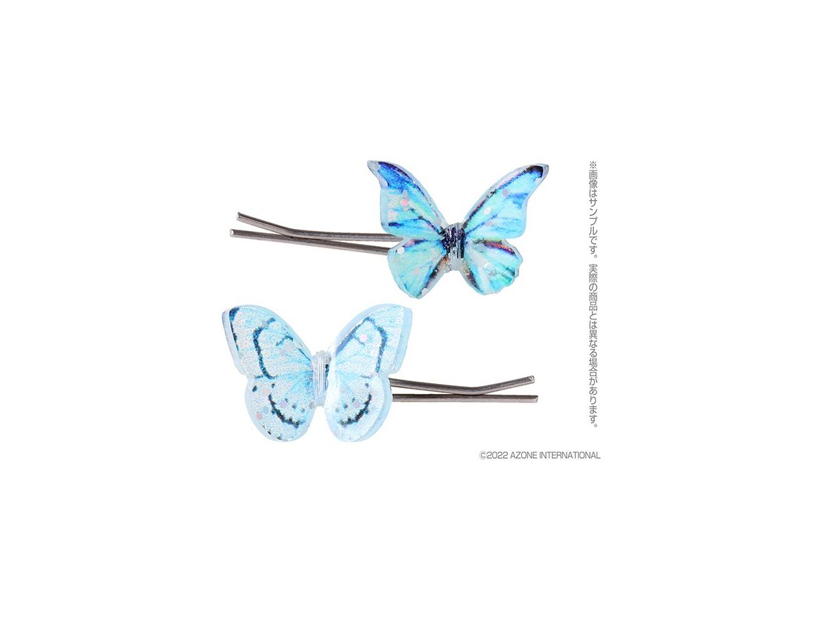 Doll Hairpin -Butterfly- Summer Ocean Blue Sky Blue