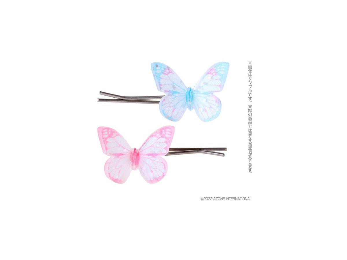 Doll Hairpin -Butterfly- Spring Pastel Blue / Pastel Pink