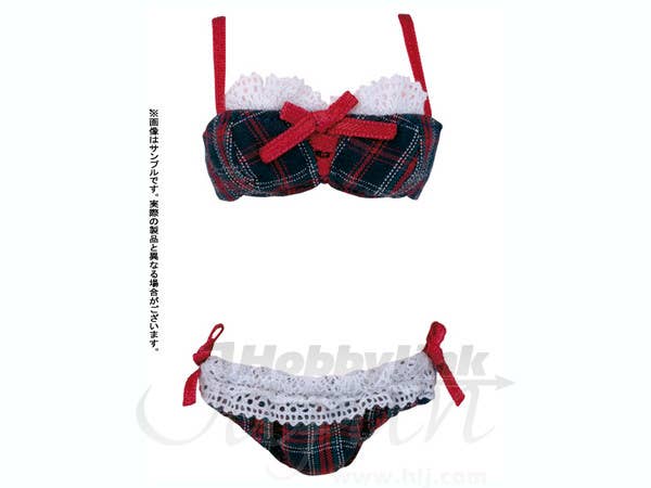 27cm Laced Bra & Panties Navy Check