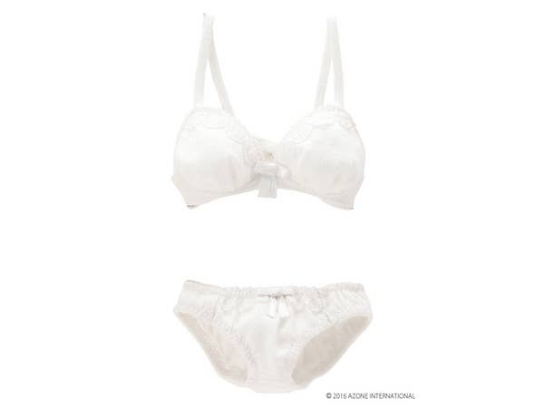 AZO2 Milky Cotton Bra & Shorts Set Pure White
