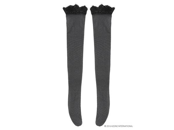 AZO2 Lace Knee High Stockings Black
