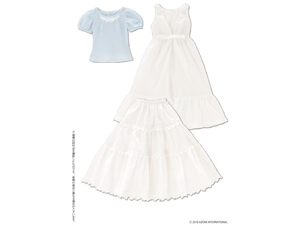 AZO2 Early Summer Dress Set White x Light Blue