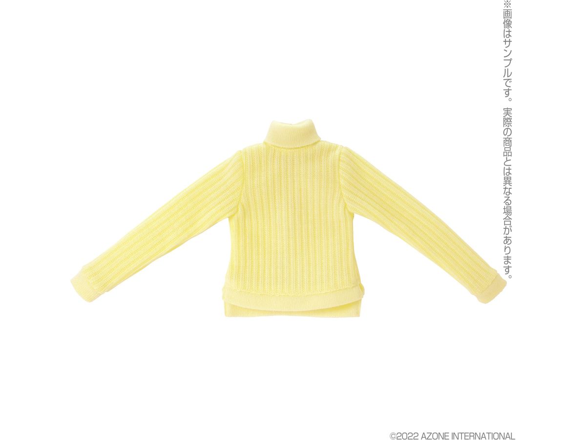 AZO2 AZO Can Side Slit Turtleneck Sweater - Yellow