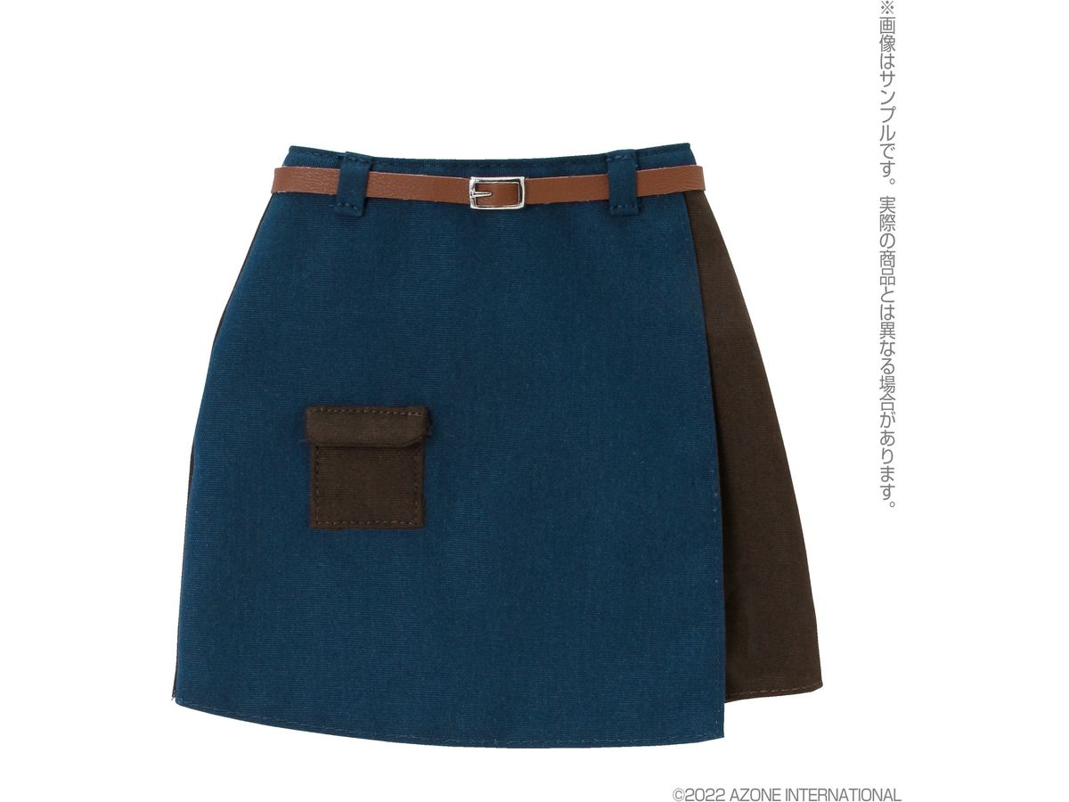 AZO2 AZO Can Switching Mini Skirt Navy x Dark Brown
