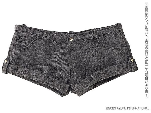 AZO2 Denim Hot Pants Black