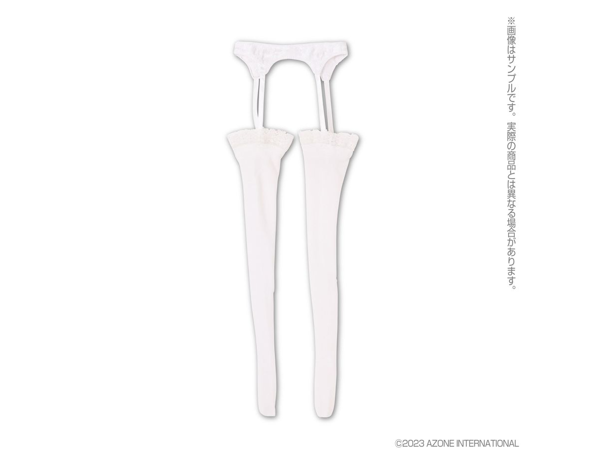 AZO2 Garter Socks White