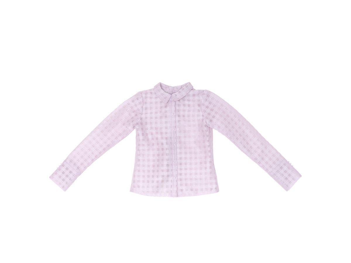 AZO2 The luxual Sheer Check Blouse Purple