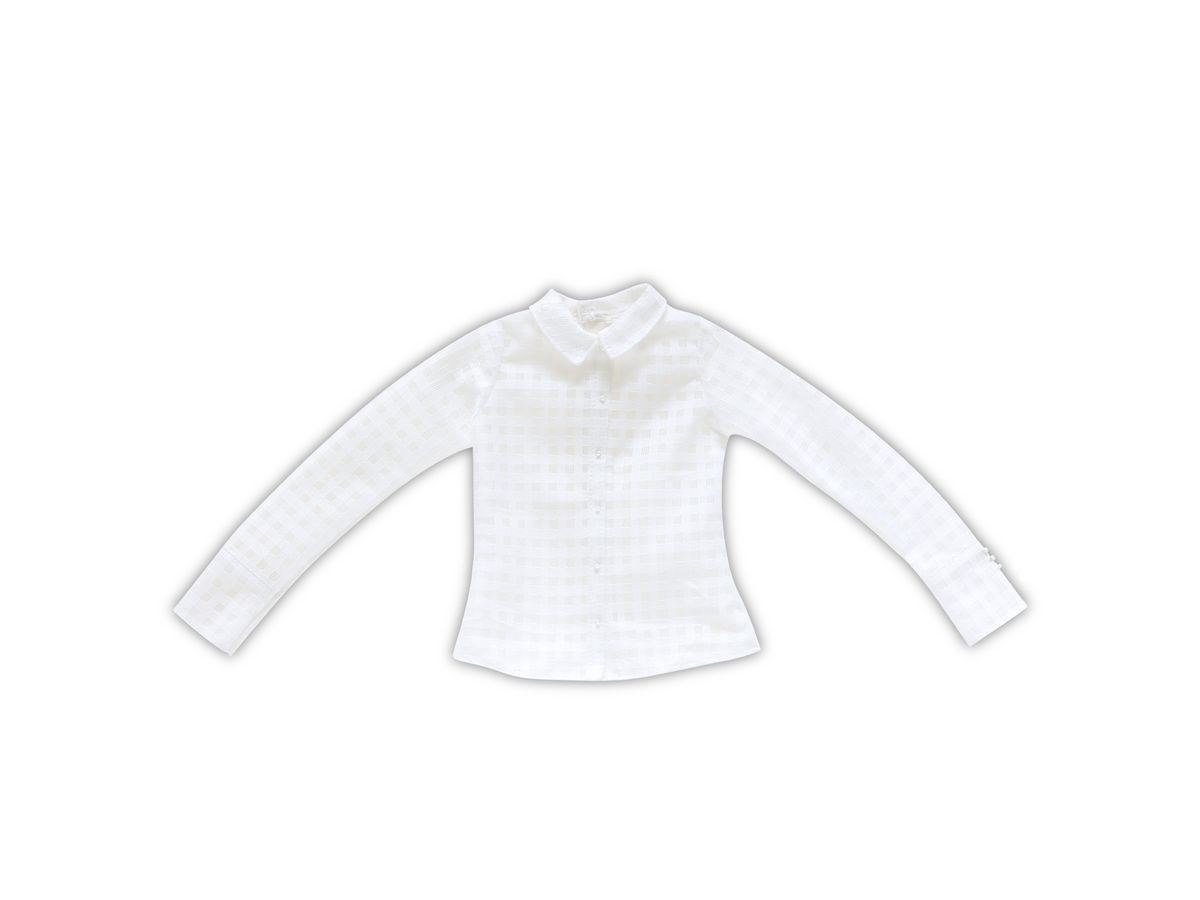 AZO2 The luxual Sheer Check Blouse White