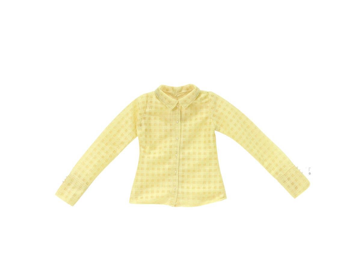AZO2 The luxual Sheer Check Blouse Yellow