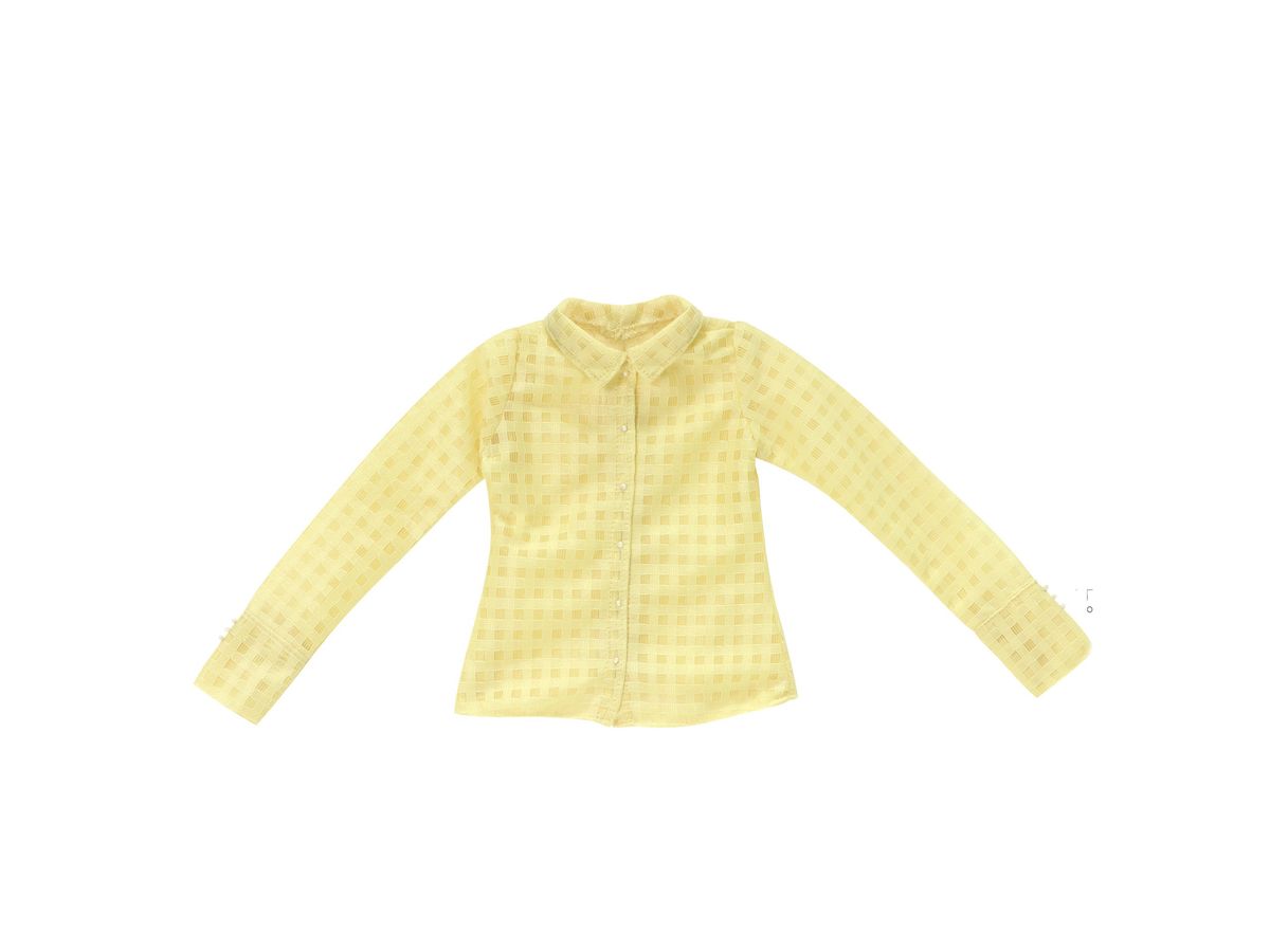 AZO2 The luxual Sheer Check Blouse Yellow