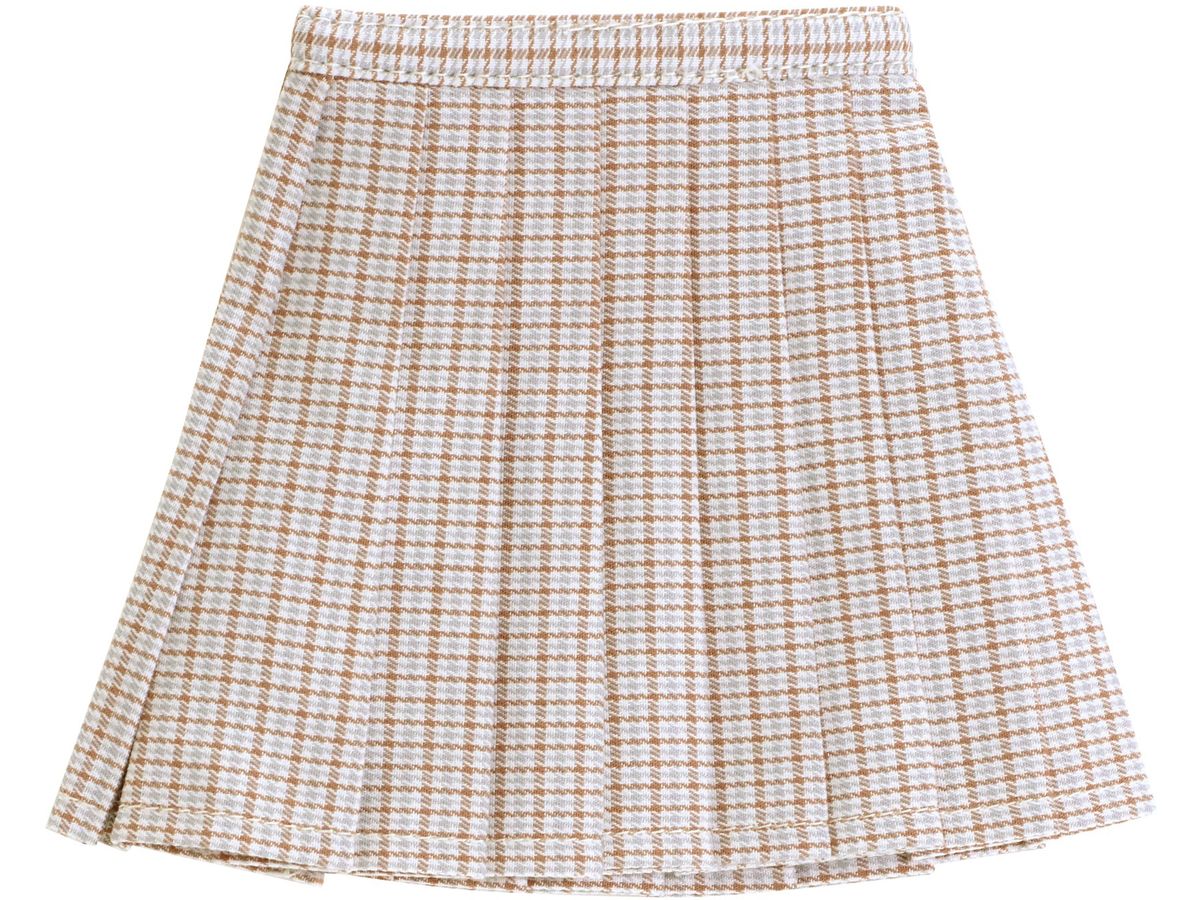 AZO2 Pleated Skirt Beige Check