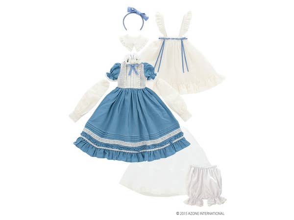 50cm Ellen's Closet Alice Dress Set Antique Blue x Beige