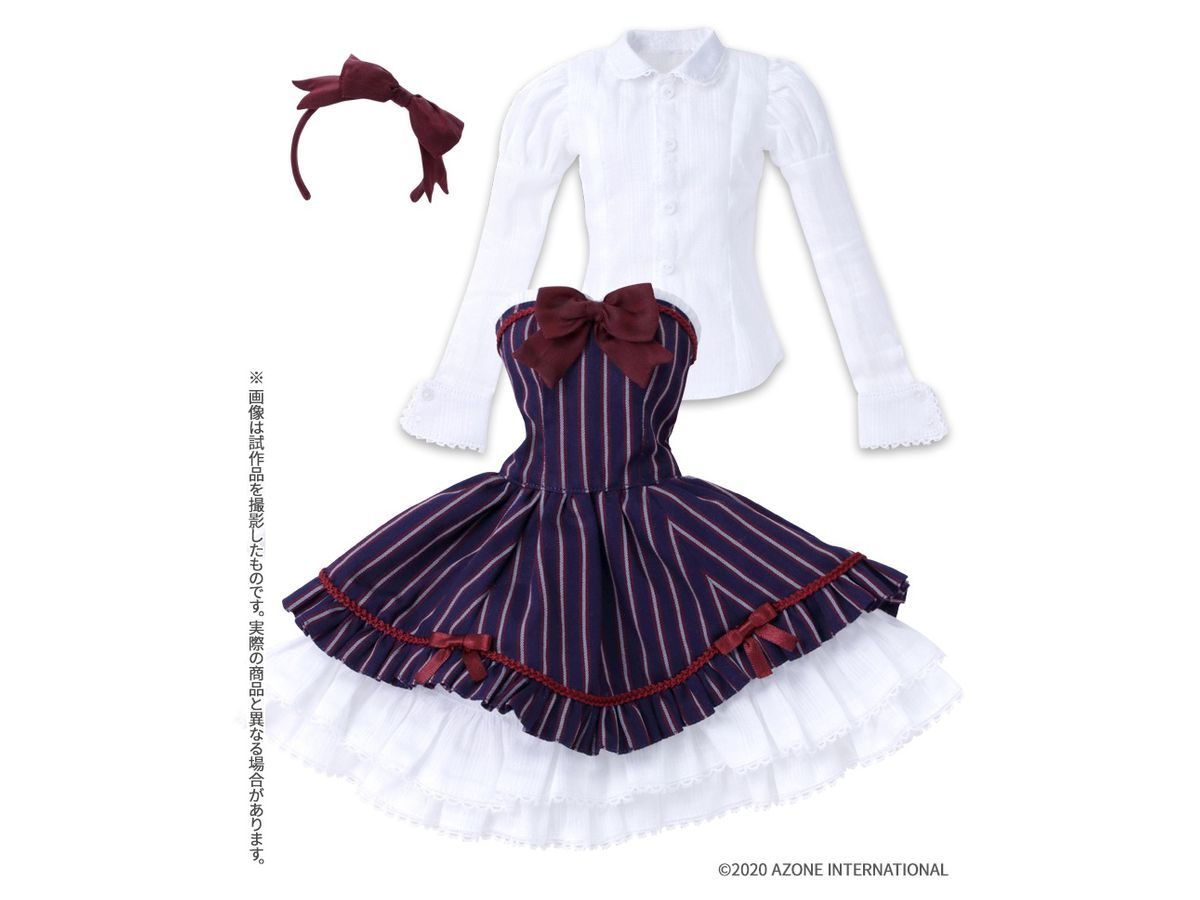 50 Red Bird Canon Dress Set Navy Stripe