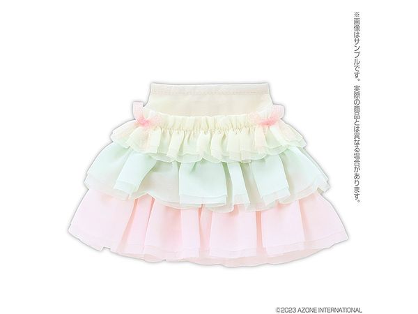 45 Sugar Ribbon Frill Skirt Pastel Mint x Pastel Pink