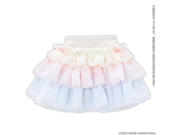 45 Sugar Ribbon Frill Skirt Pastel Pink x Pastel Blue