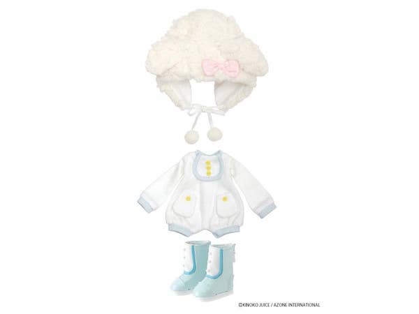 Kinoko Planet Mofumofu Hitsuji-san Set White x Light Blue