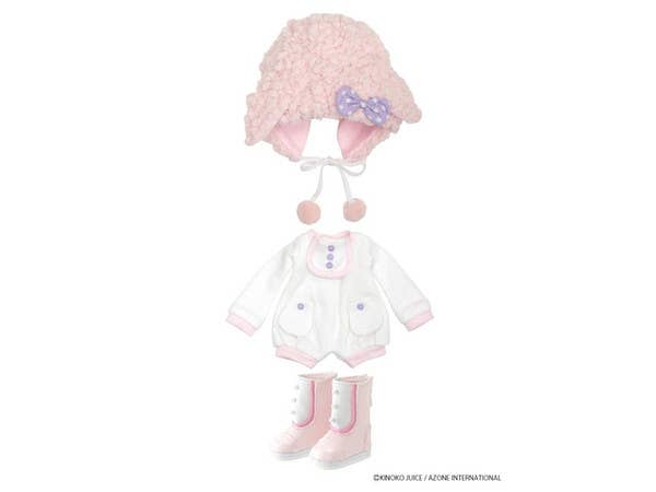 Kinoko Planet Mofumofu Hitsuji-san Set White x Pink