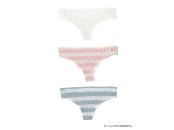 Kinoko Planet Striped Panties Set (White, Pink Stripes, Blue Stripes)