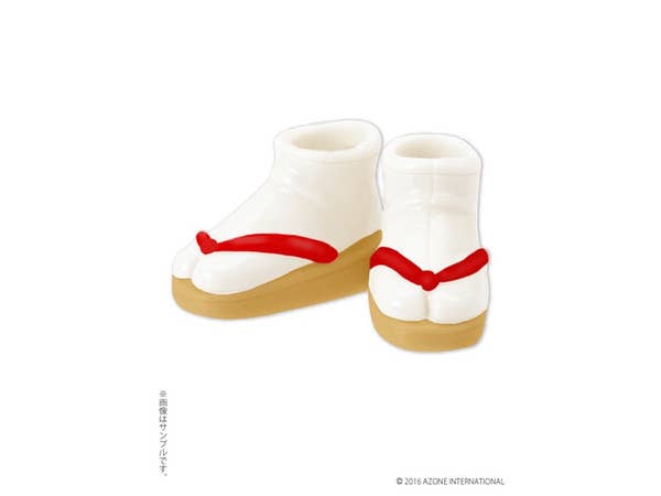 Soft Vinyl Zori Japanese Sandals Beige x Red (Picco Neemo Size)