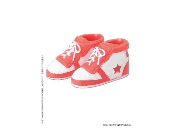 Soft Vinyl High-cut Sneaker Red x White