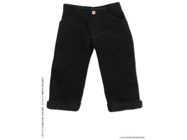 Roll Up Cropped Pants Black