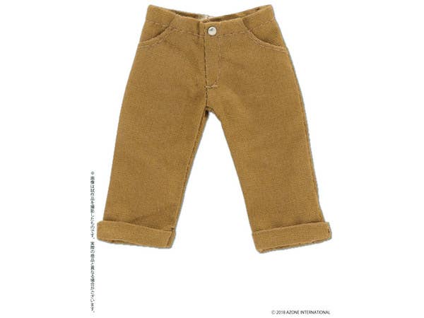 Roll Up Cropped Pants Mustard
