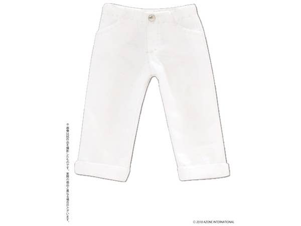 Roll Up Cropped Pants White