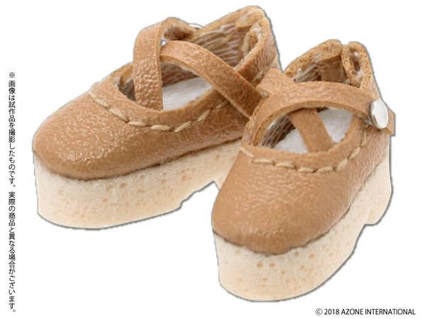 Cross Strap Shoes Beige