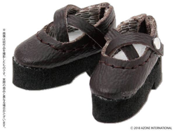 Cross Strap Shoes Dark Brown