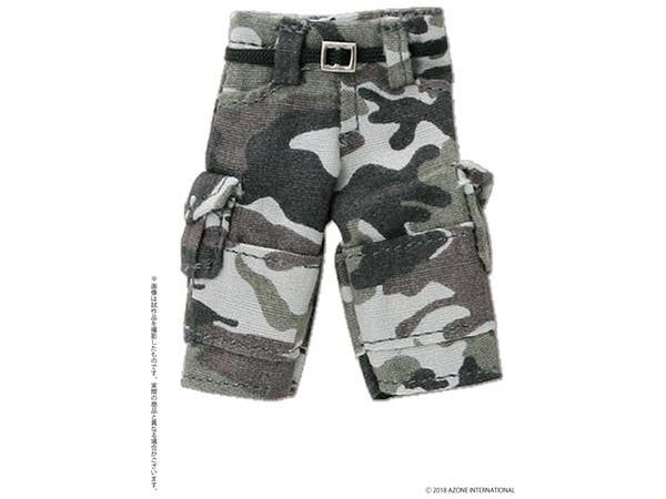 Half Cargo Pants Camouflage Gray